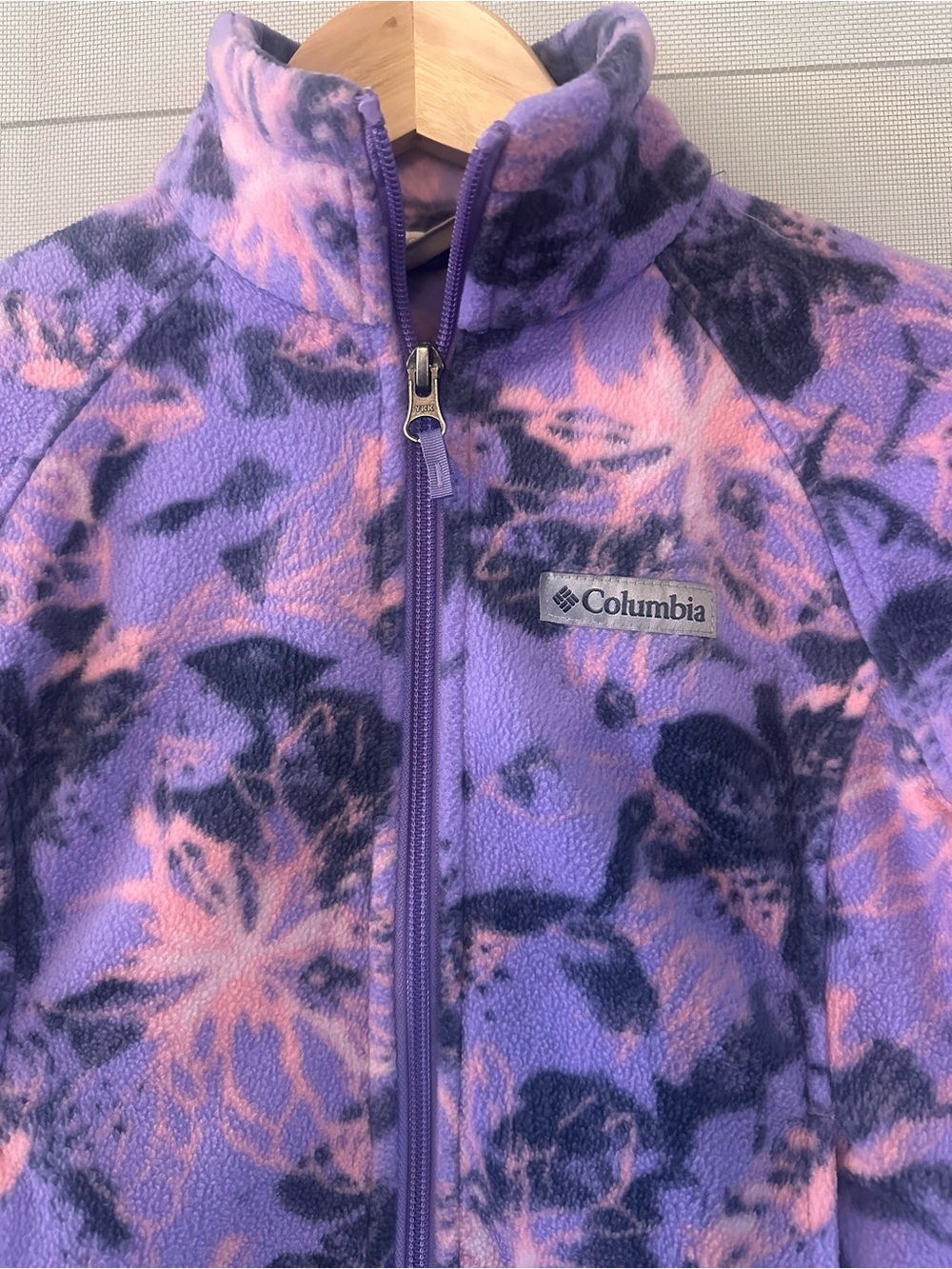 Kids Columbia Purple and Pink Floral Fleece Jacket